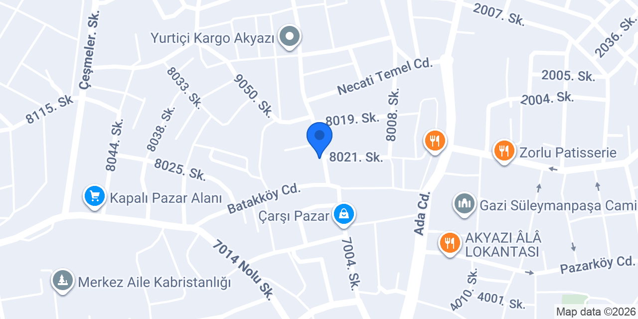 Halkbank Akyazı Şubesi konumu