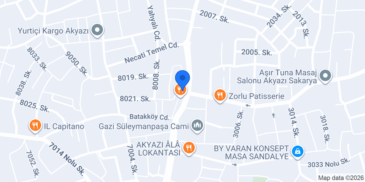 Akyazı Gülüm Pastanesi konumu