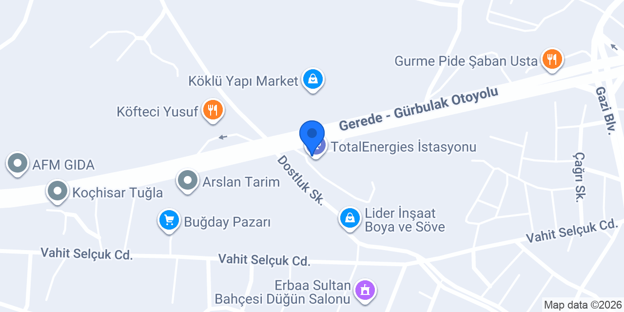 Baç Otomotiv Erbaa konumu