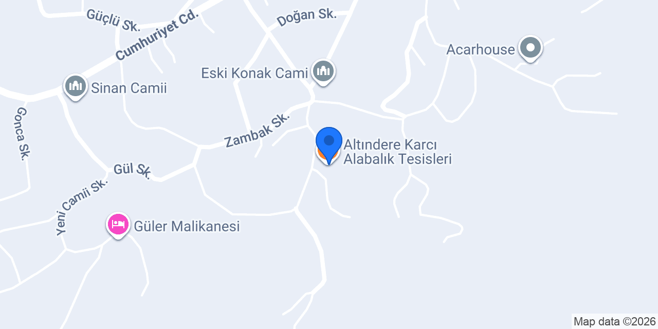 Altındere Karcı Alabalık Tesisleri konumu