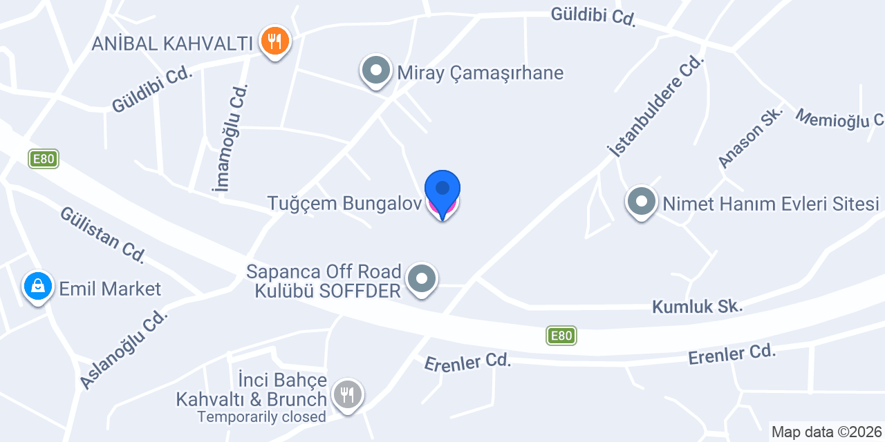 Tuğçem Bungalov konumu