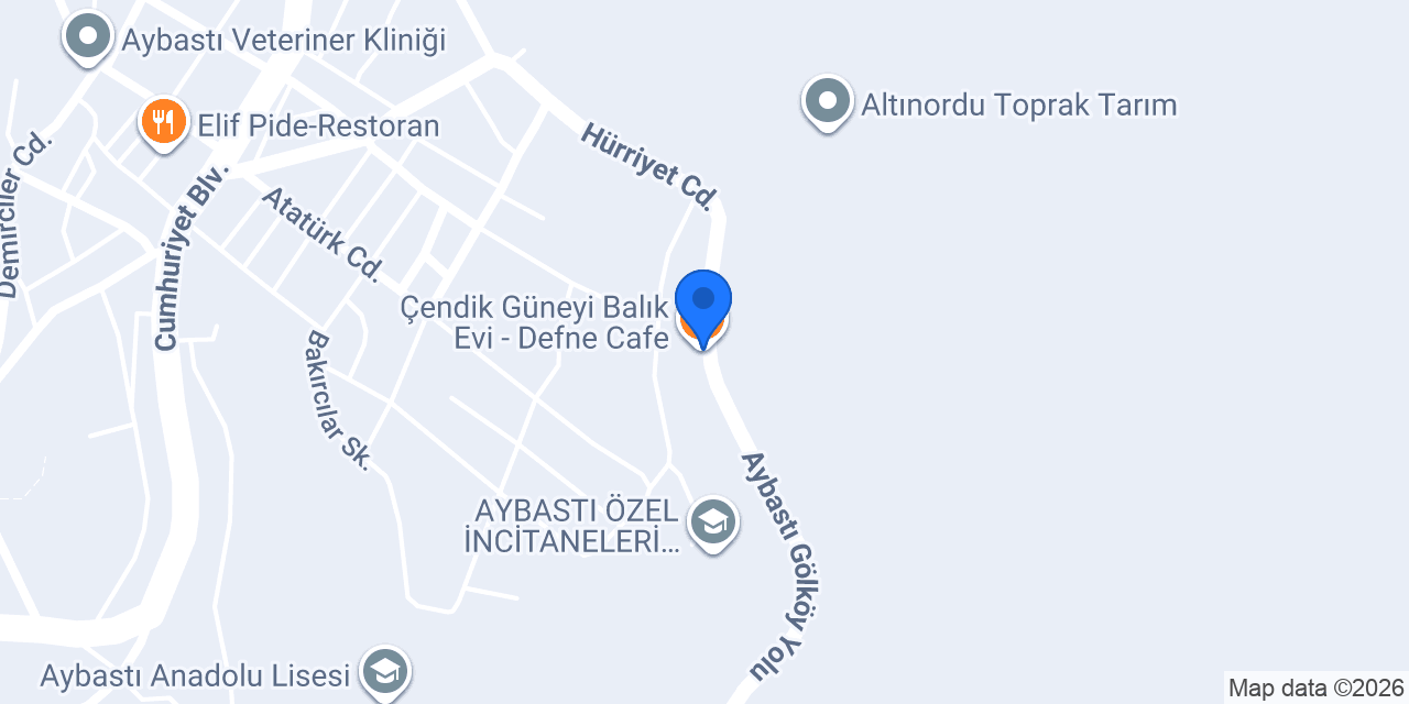 Çendik Güneyi Balık Evi - Defne Cafe konumu