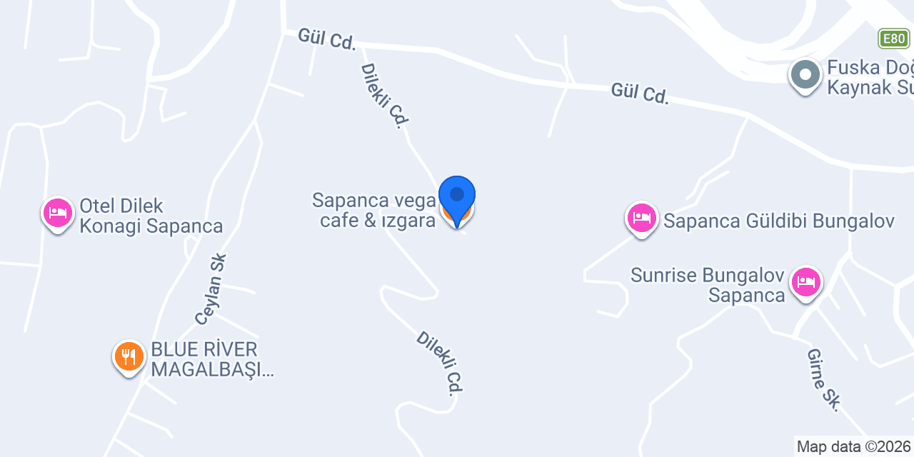 Sapanca vega cafe & ızgara konumu