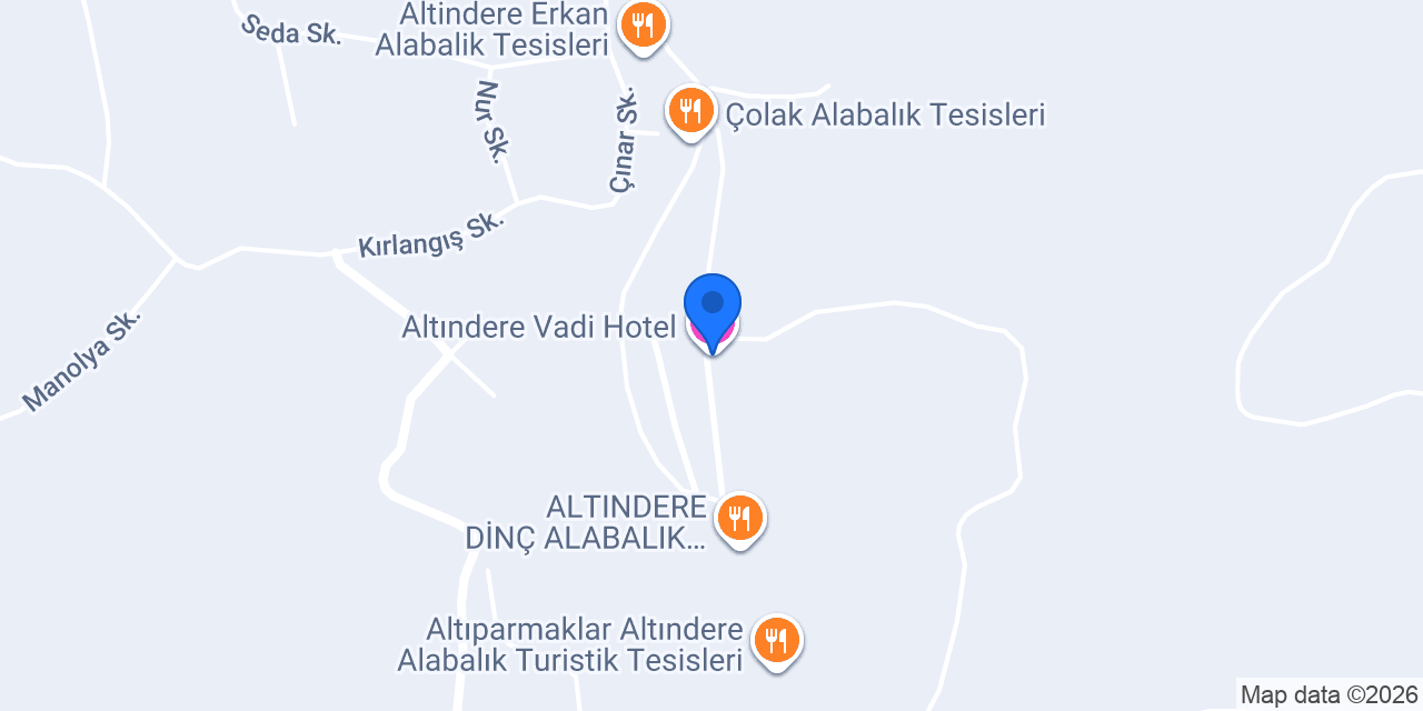 Altındere Vadi Hotel konumu