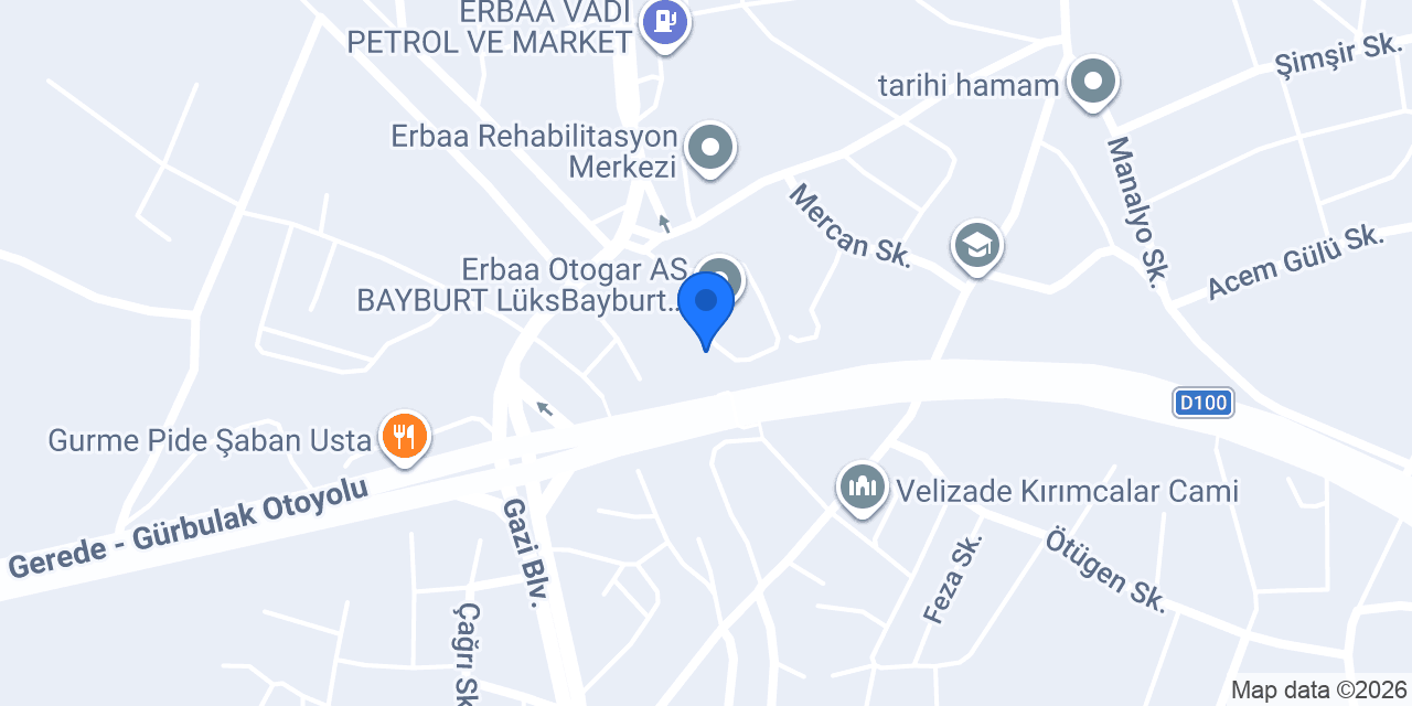 Erbaa Otogar Taksi konumu
