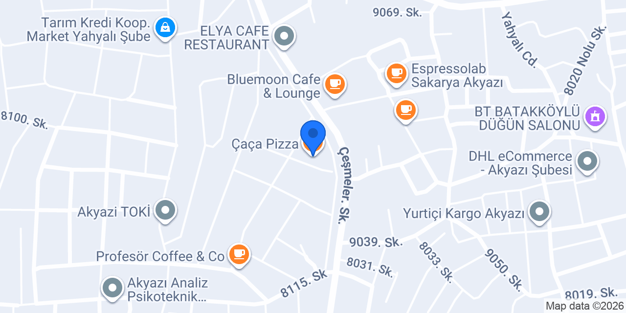 Çaça Pizza konumu