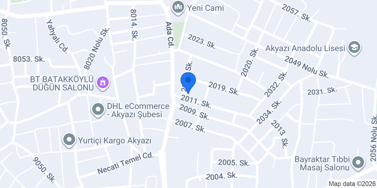 Aras Kargo Akyazı Şubesi konumu