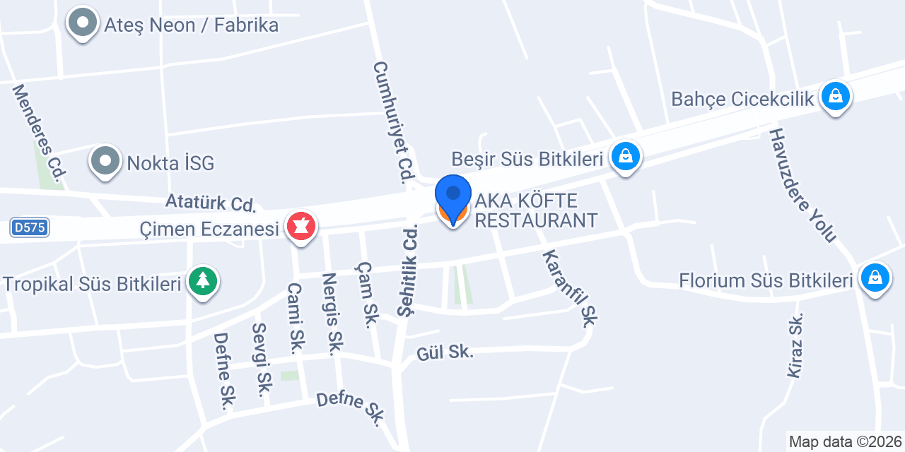 AKA KÖFTE RESTAURANT konumu