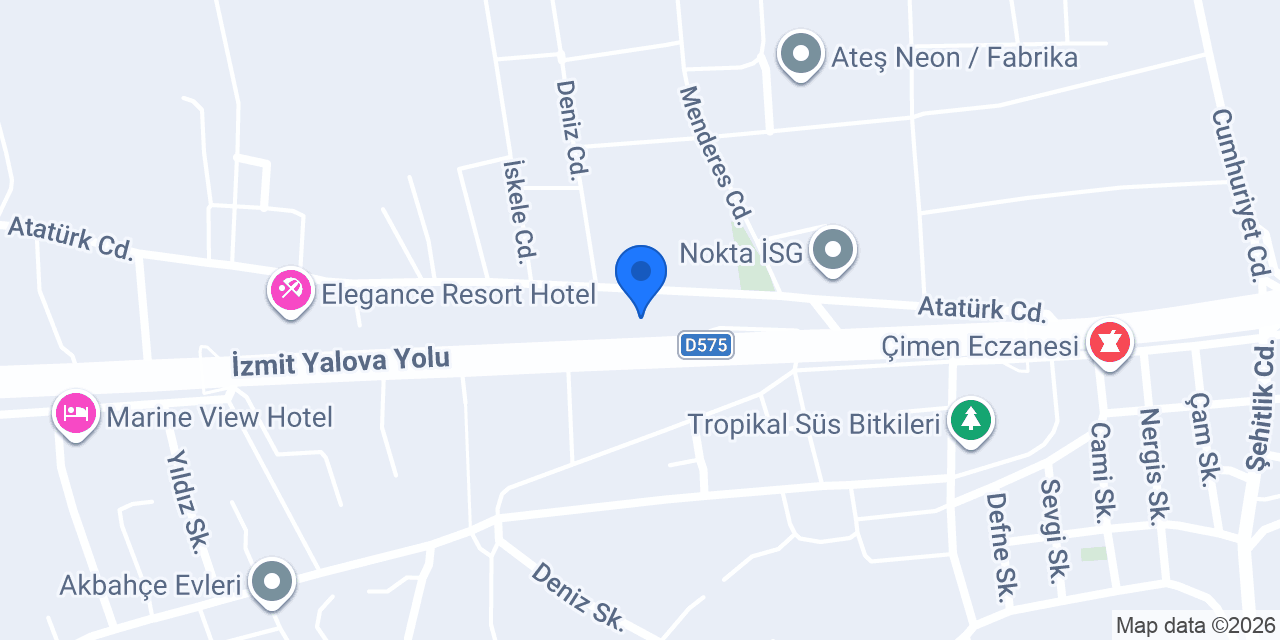 Çiçekli kafe konumu