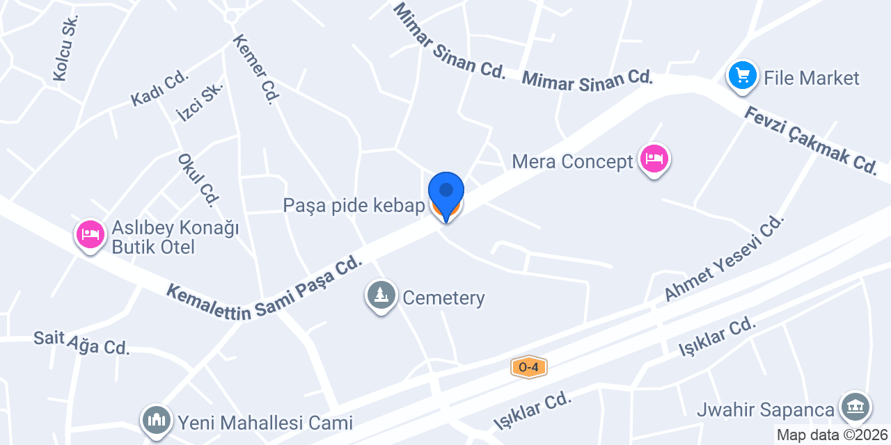 Paşa pide kebap konumu
