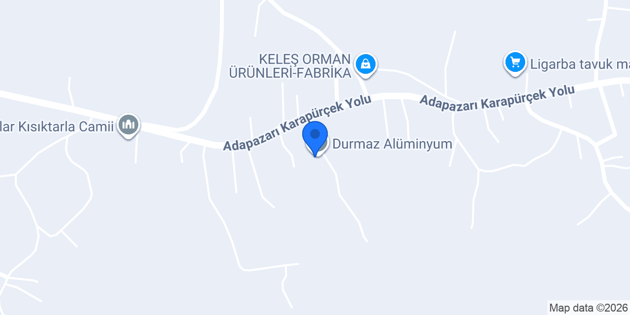 Durmaz Alüminyum konumu