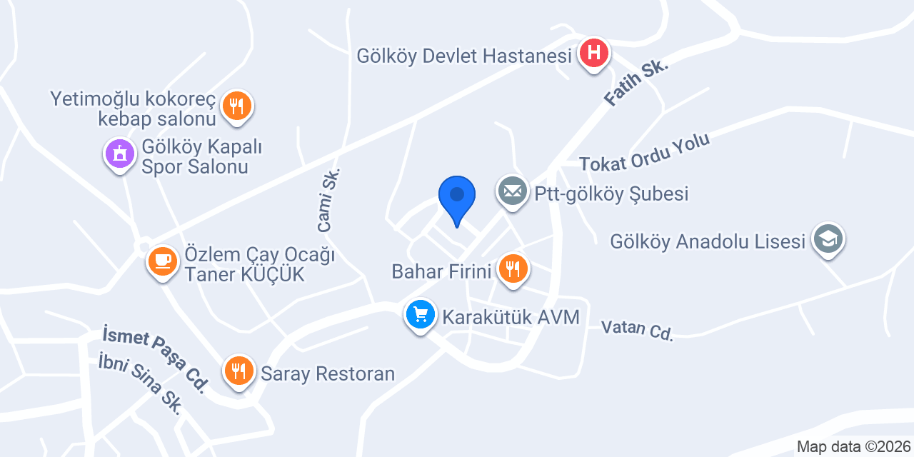 Gölköy İlçe Nüfus Müdürlüğü konumu