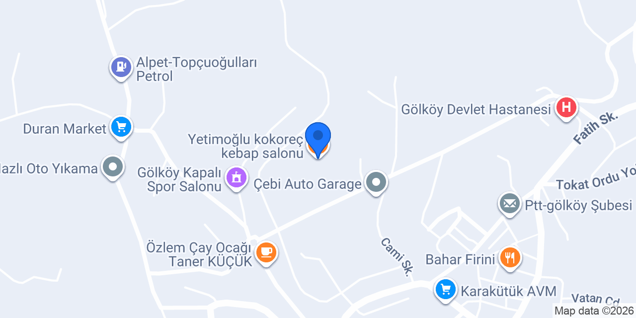 Yetimoğlu kokoreç kebap salonu konumu