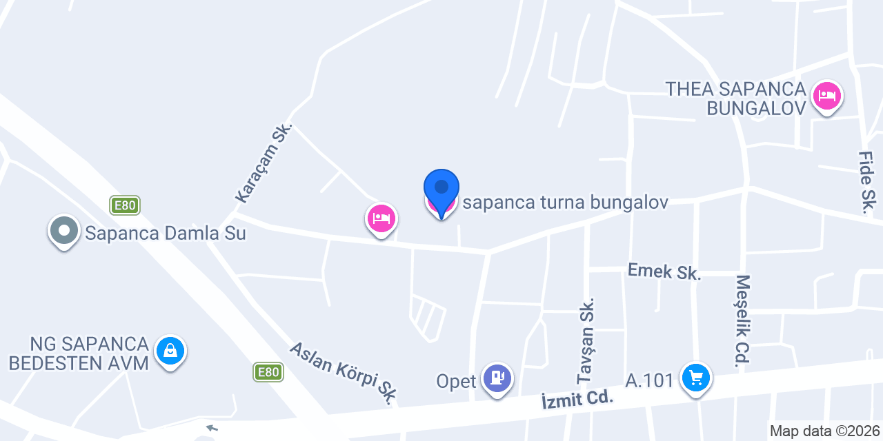 sapanca turna bungalov konumu