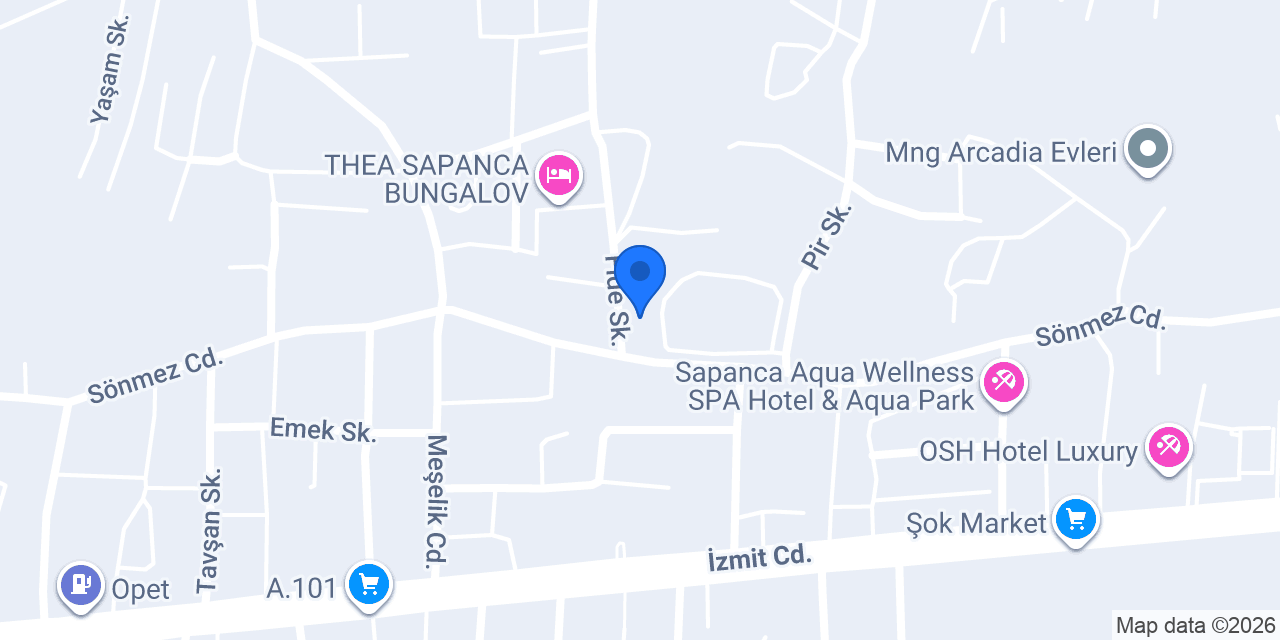 Özfer Bungalov Sapanca konumu