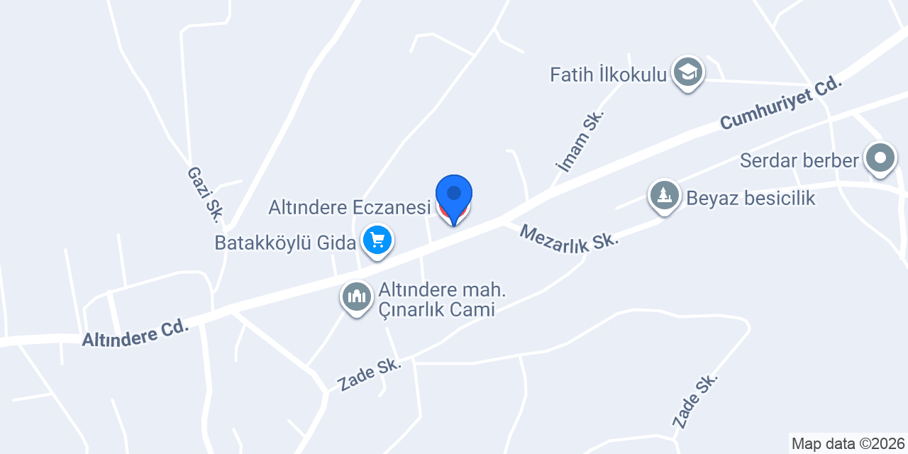 Altındere Eczanesi konumu
