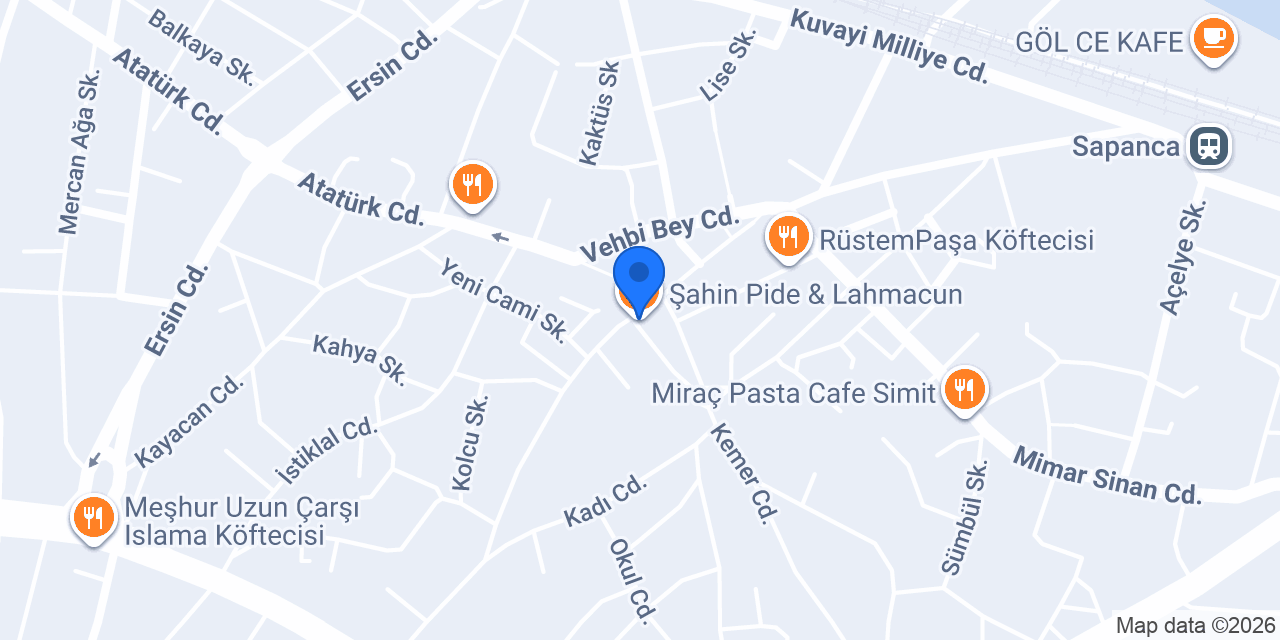 Şahin Pide & Lahmacun konumu