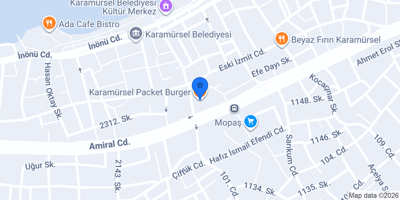 Karamürsel Packet Burger konumu