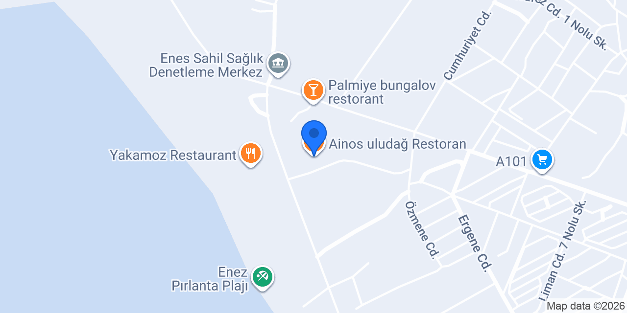 Ainos uludağ Restoran konumu