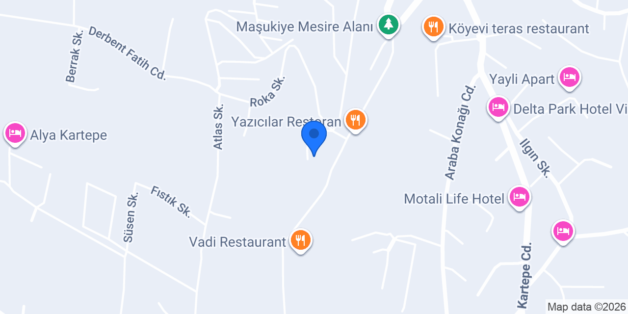 Yazıcılar Otel konumu