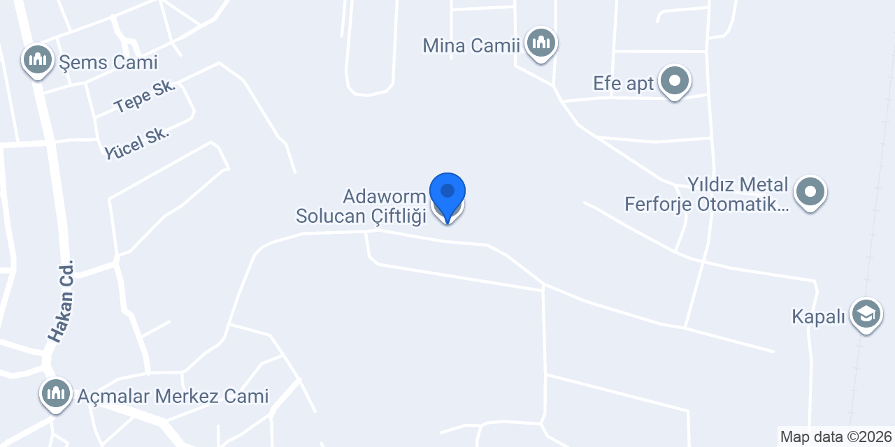 Adaworm Solucan Çiftliği konumu