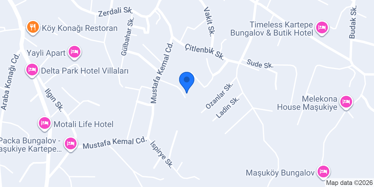 Bungalov Maşukiye Villa konumu