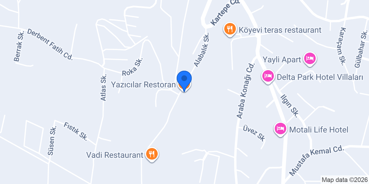 Yazıcılar Restoran konumu