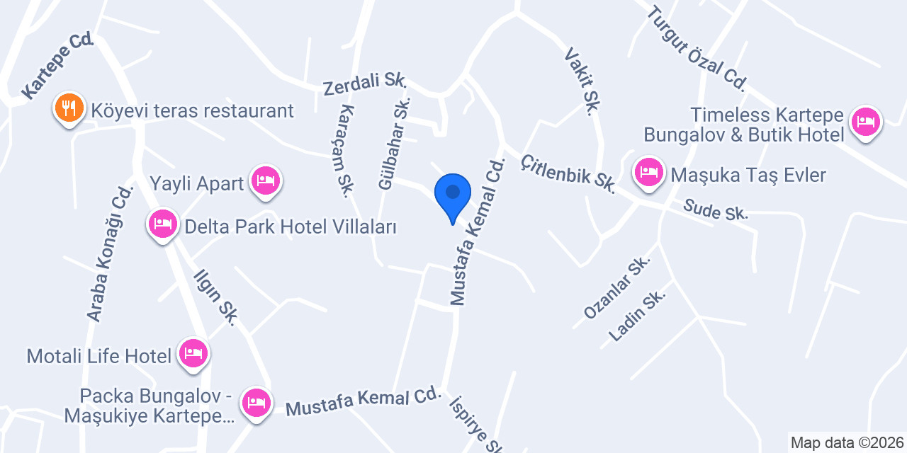 Beyaz gül Otel konumu