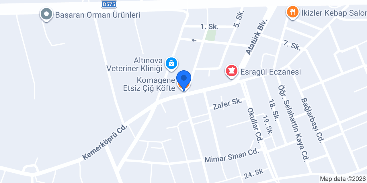 Komagene Etsiz Çiğ Köfte konumu