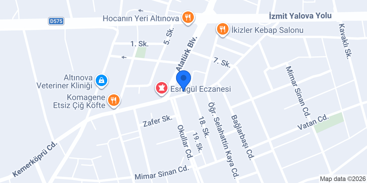 Ptt-altınova Şubesi konumu