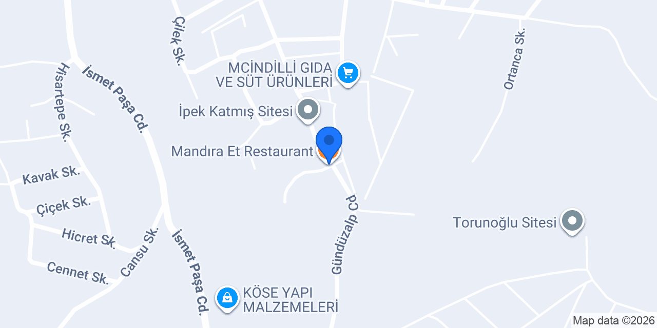 Mandıra Et Restaurant konumu
