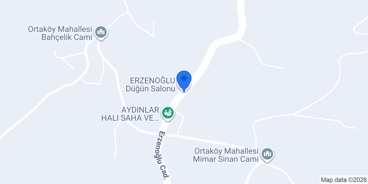 ERZENOĞLU Düğün Salonu konumu