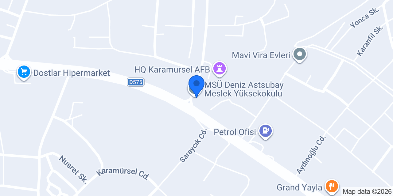 MSÜ Deniz Astsubay Meslek Yüksekokulu konumu