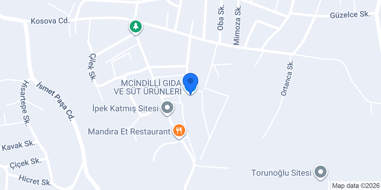 MCİNDİLLİ GIDA VE SÜT ÜRÜNLERİ konumu