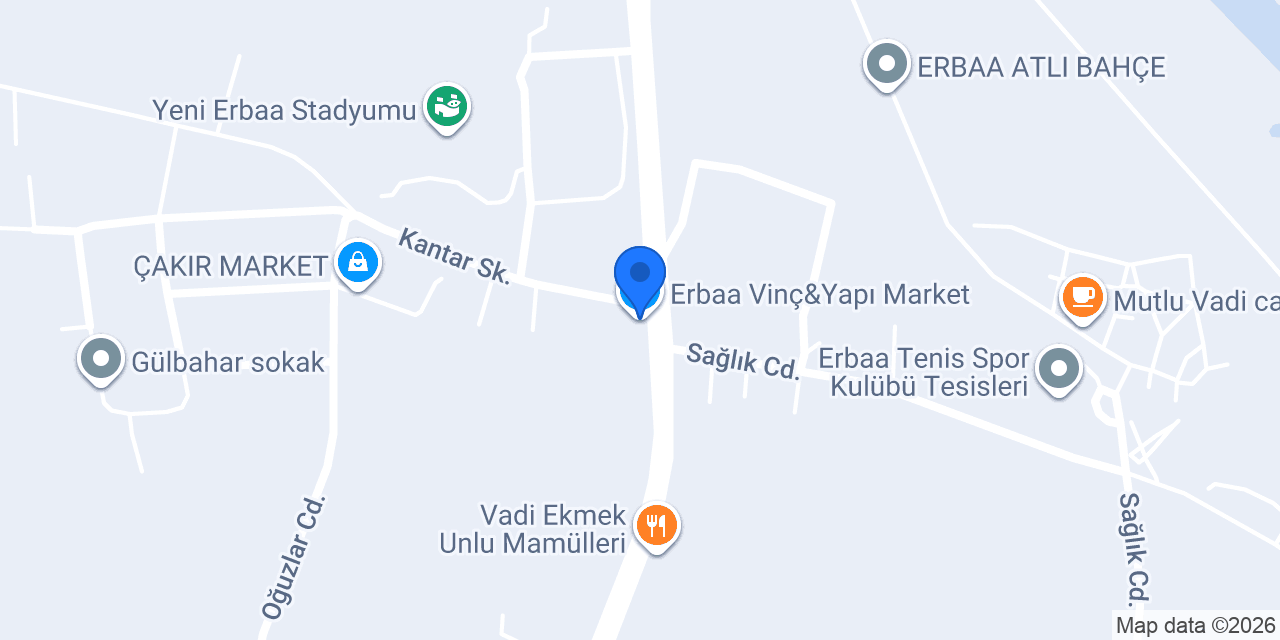 Erbaa Vinç&Yapı Market konumu
