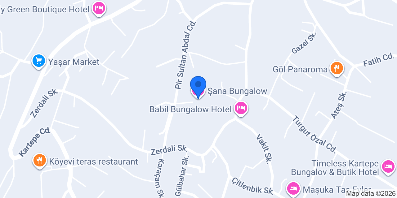 Şana Bungalow konumu