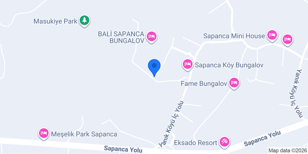 Sapanca Reyyan Bungalov konumu