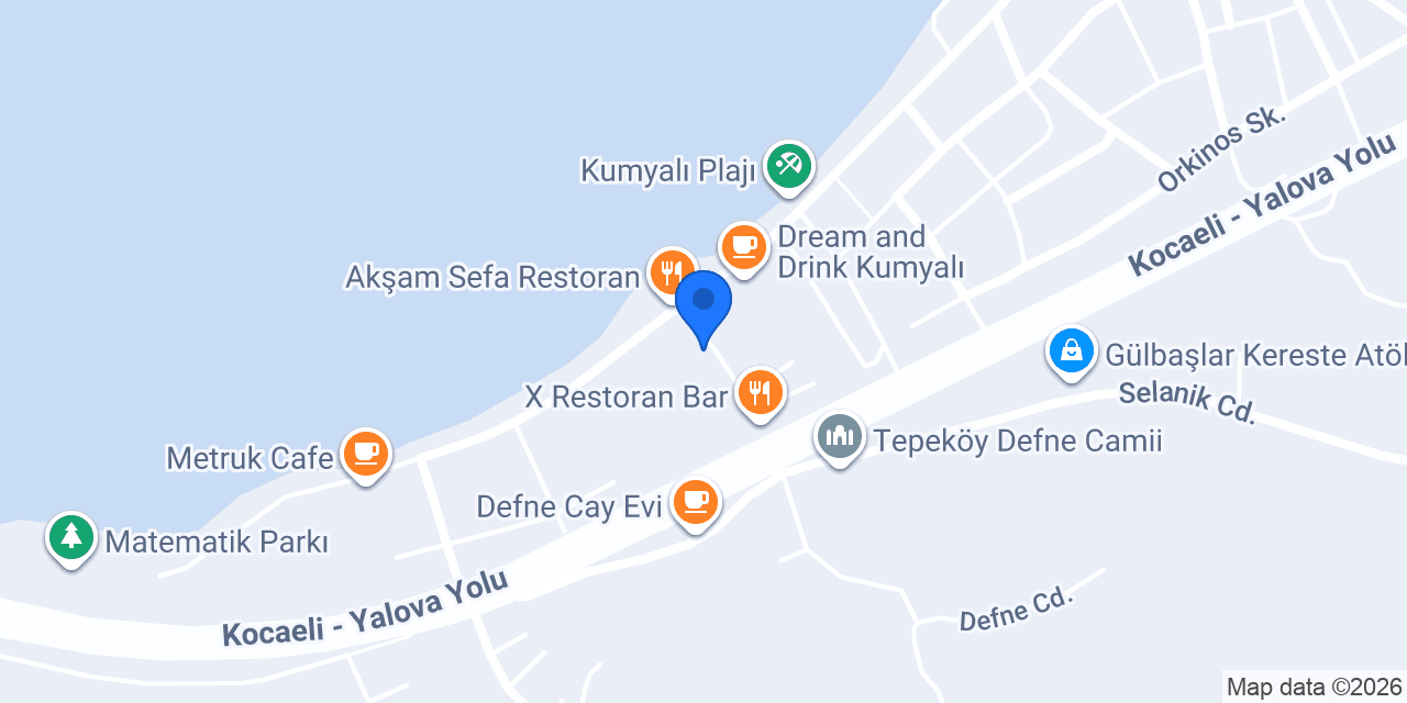 X Restoran BAR konumu
