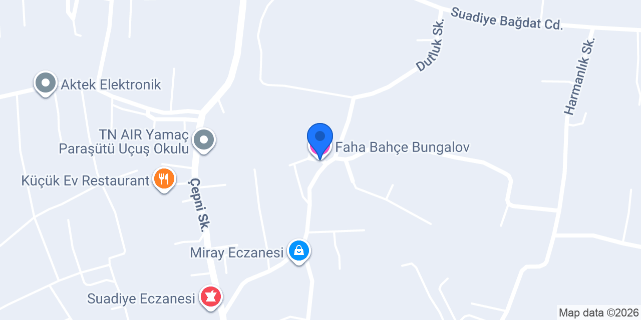 Faha Bahçe Bungalov konumu