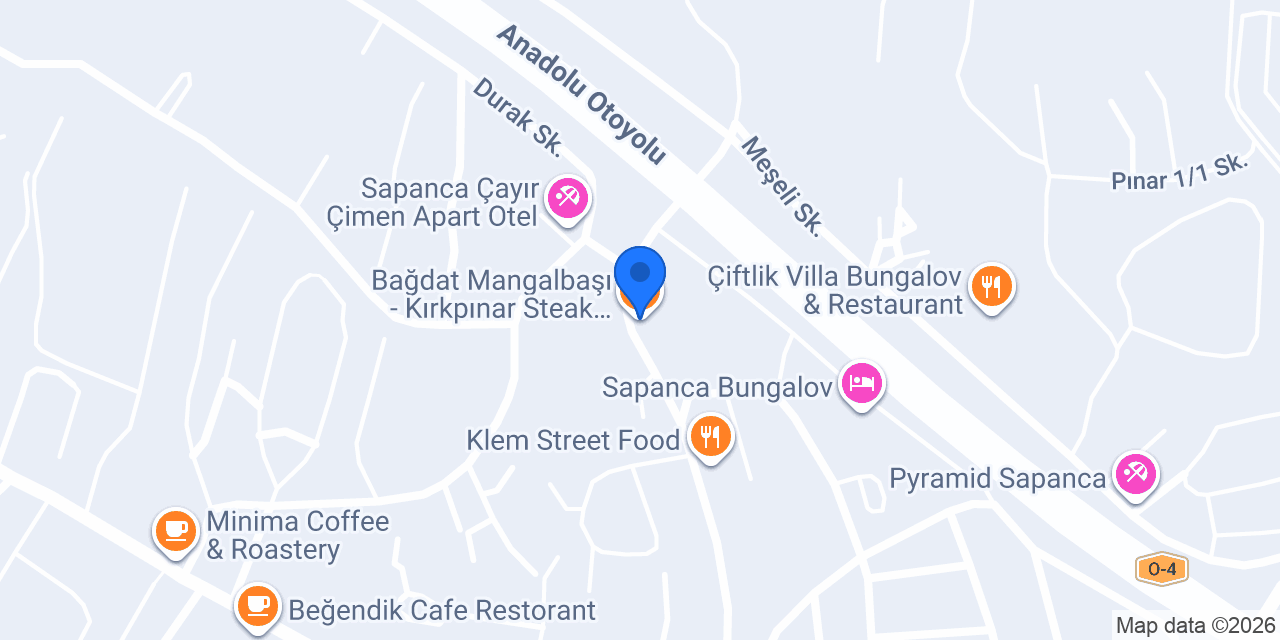Bağdat Mangalbaşı - Kırkpınar Steak House - مطعم بغداد konumu