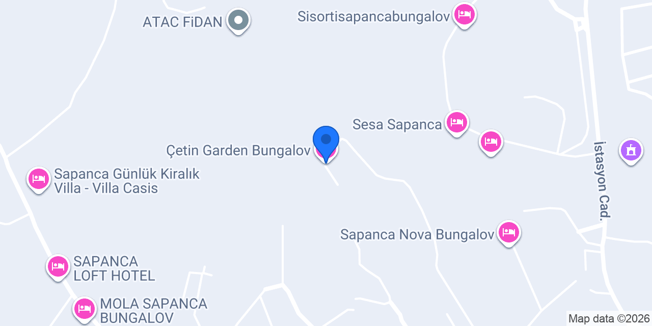 Çetin Garden Bungalov konumu
