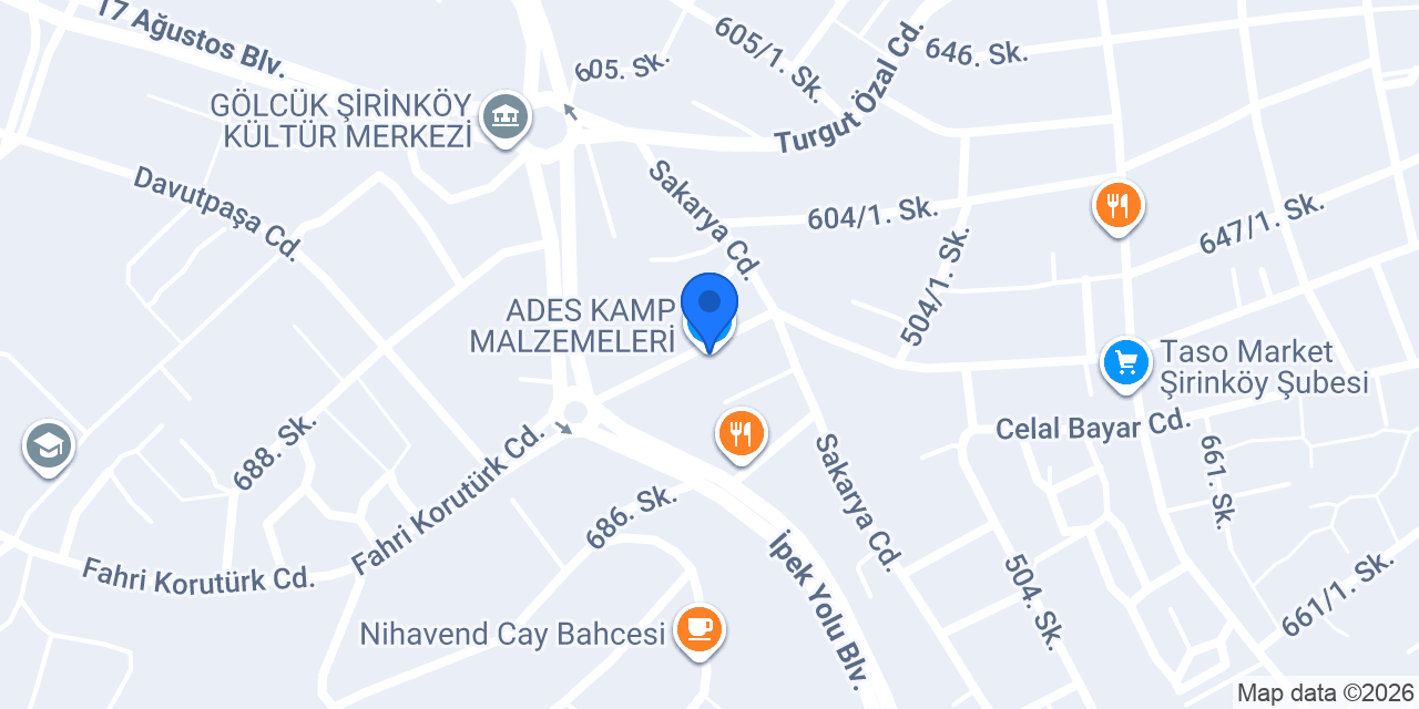 ADES KAMP MALZEMELERİ konumu
