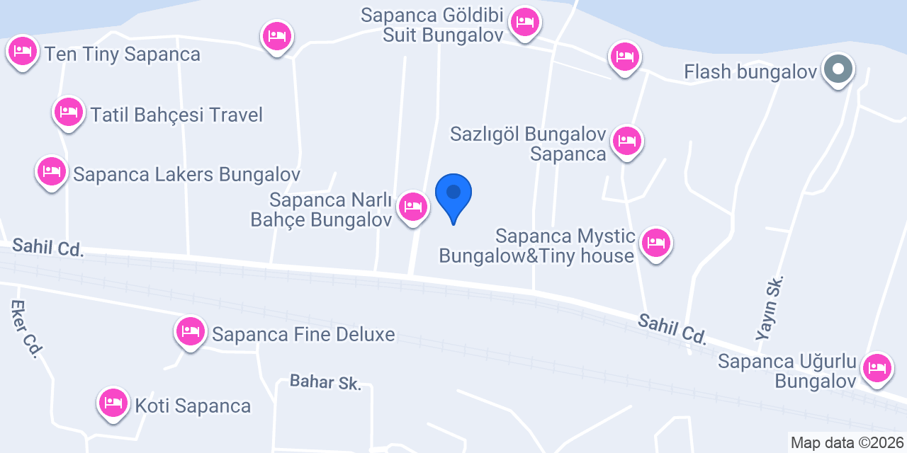 Açelya Bungalov Sapanca konumu