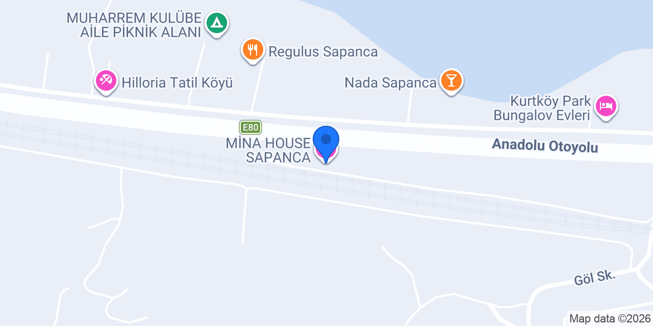 MİNA HOUSE SAPANCA konumu