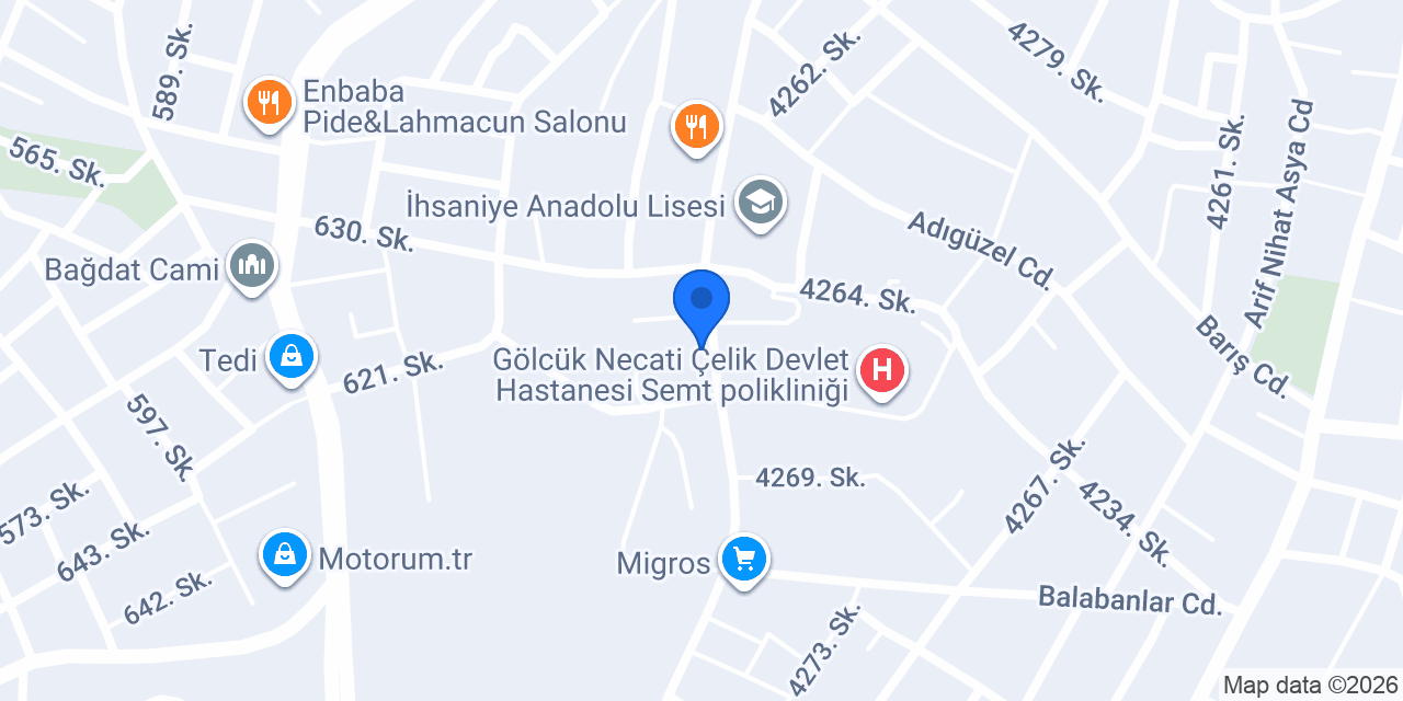 Özer Optik konumu