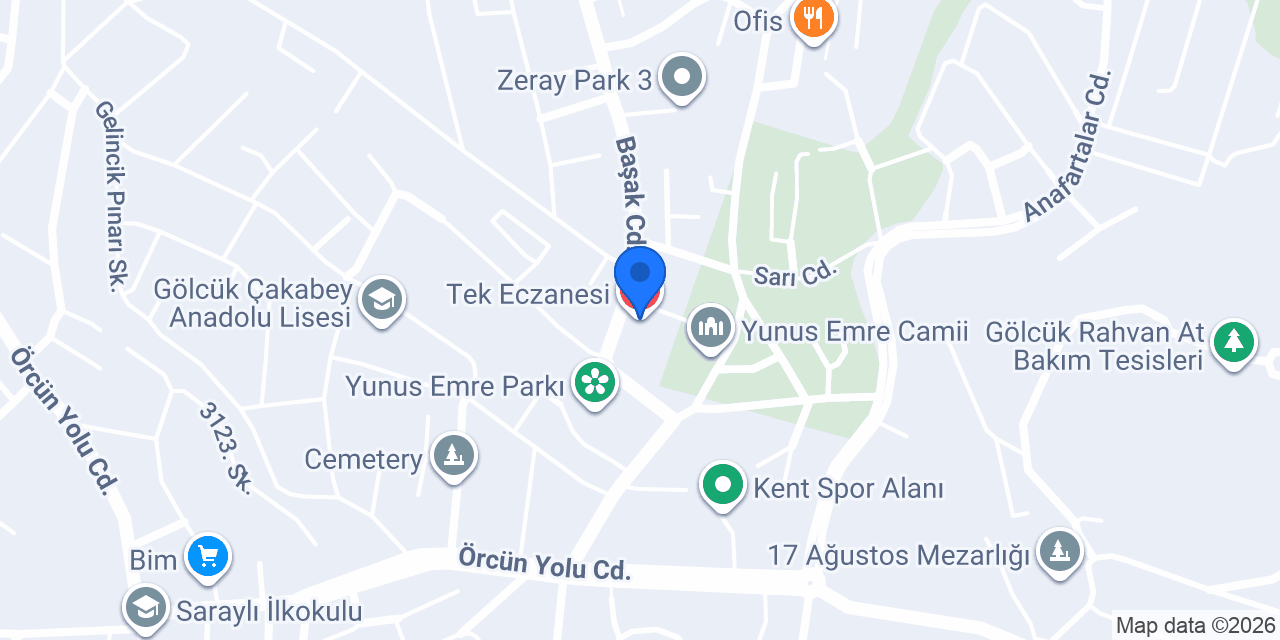 Tek Eczanesi konumu