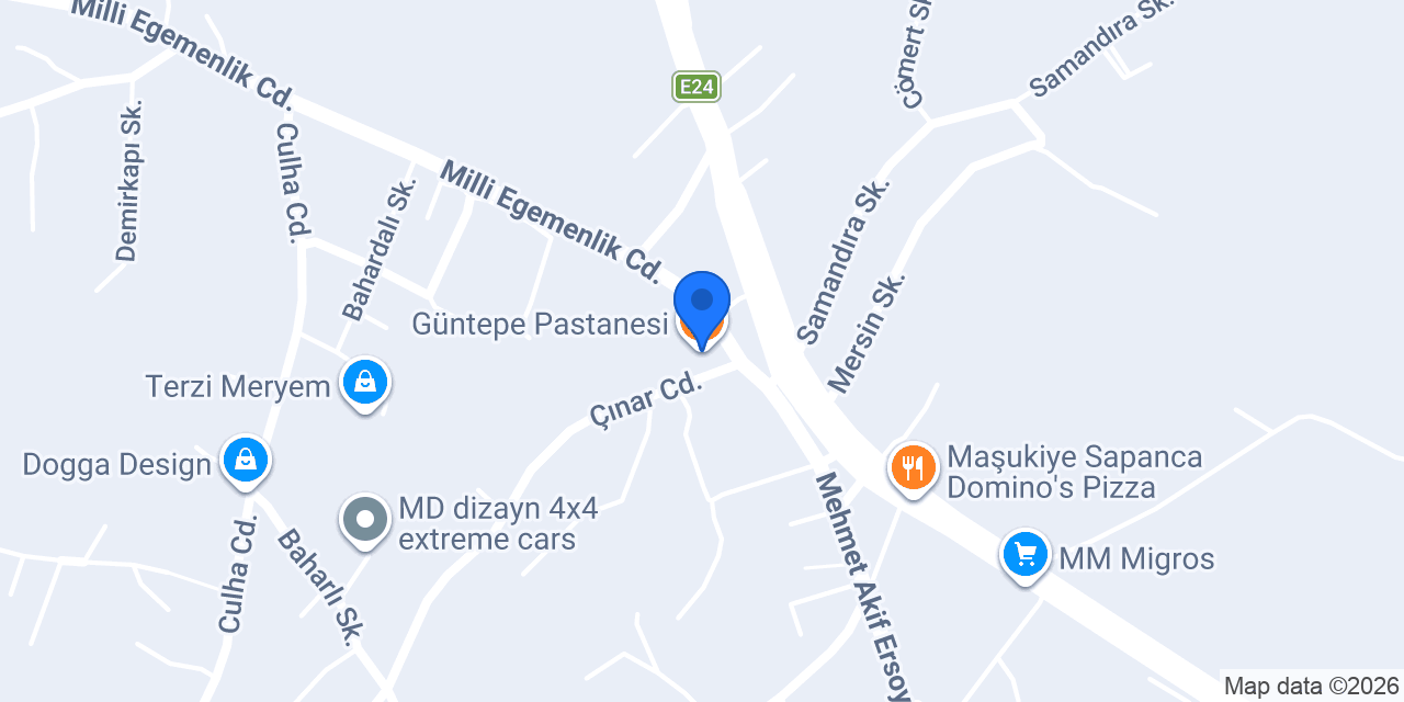 Güntepe Pastanesi konumu