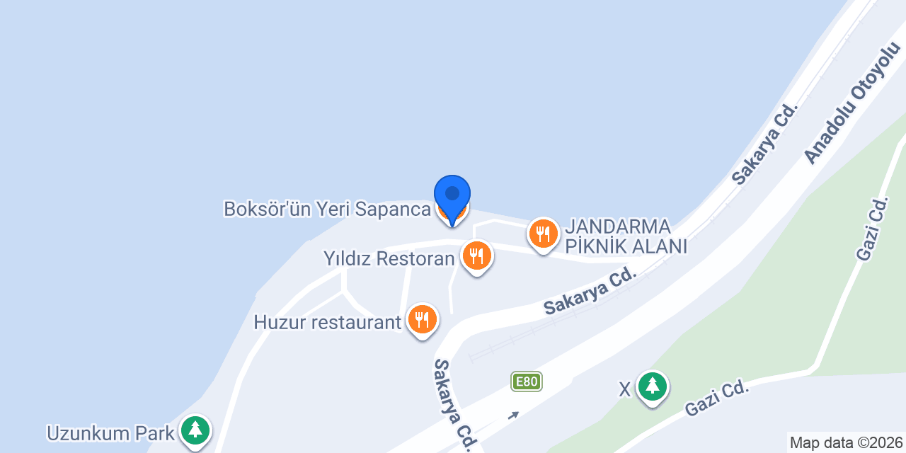 Boksör'ün Yeri Sapanca konumu