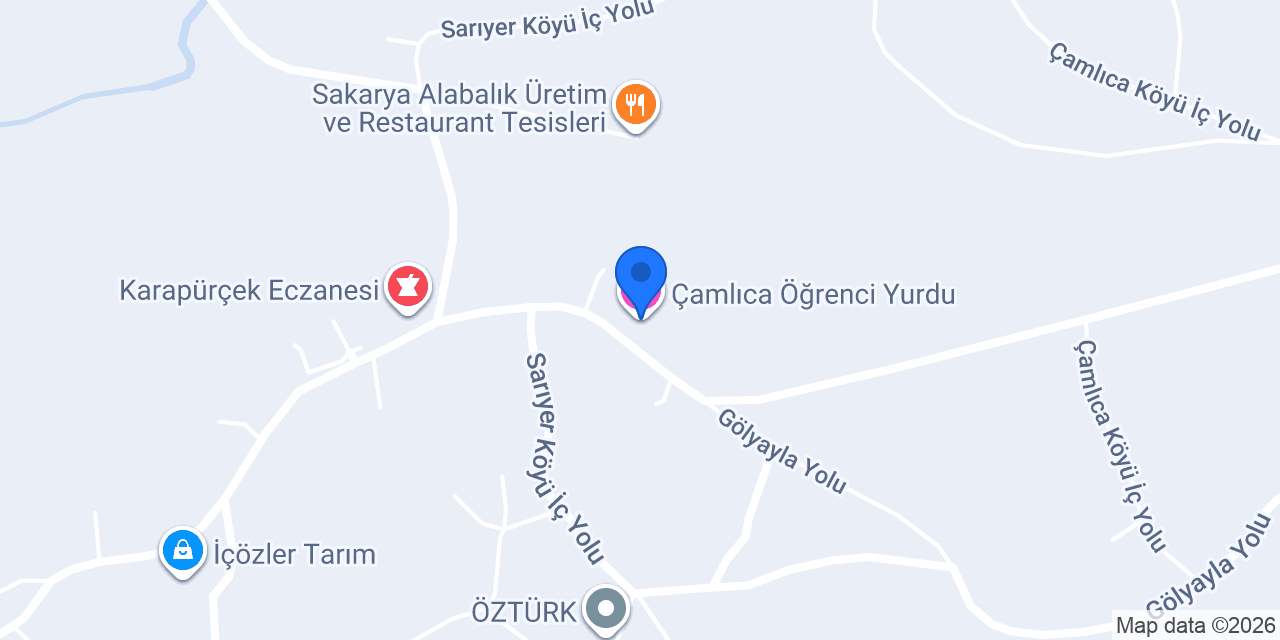 Çamlıca Öğrenci Yurdu konumu