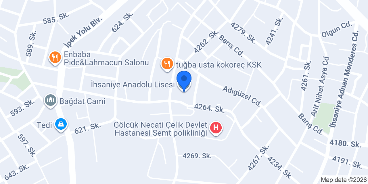 İhsaniye Anadolu Lisesi konumu
